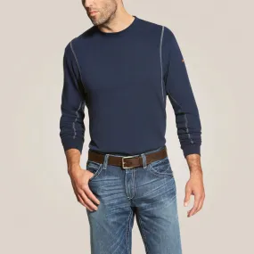 10019007MNS FR AC CREW LS T-SHRT NAVY