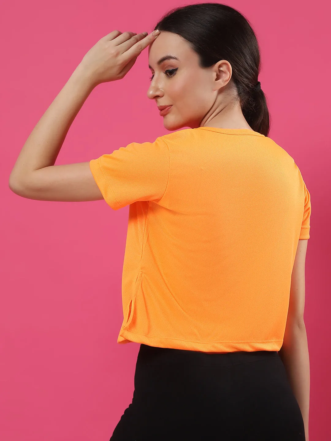 Activewear Loose Fit Half Sleeves Top for Women