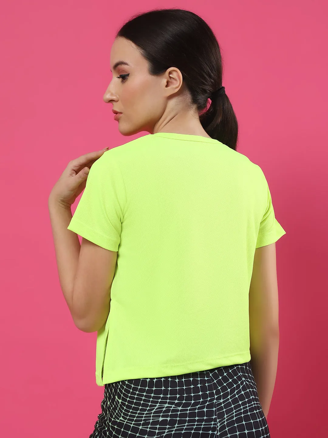 Activewear Loose Fit Half Sleeves Top for Women