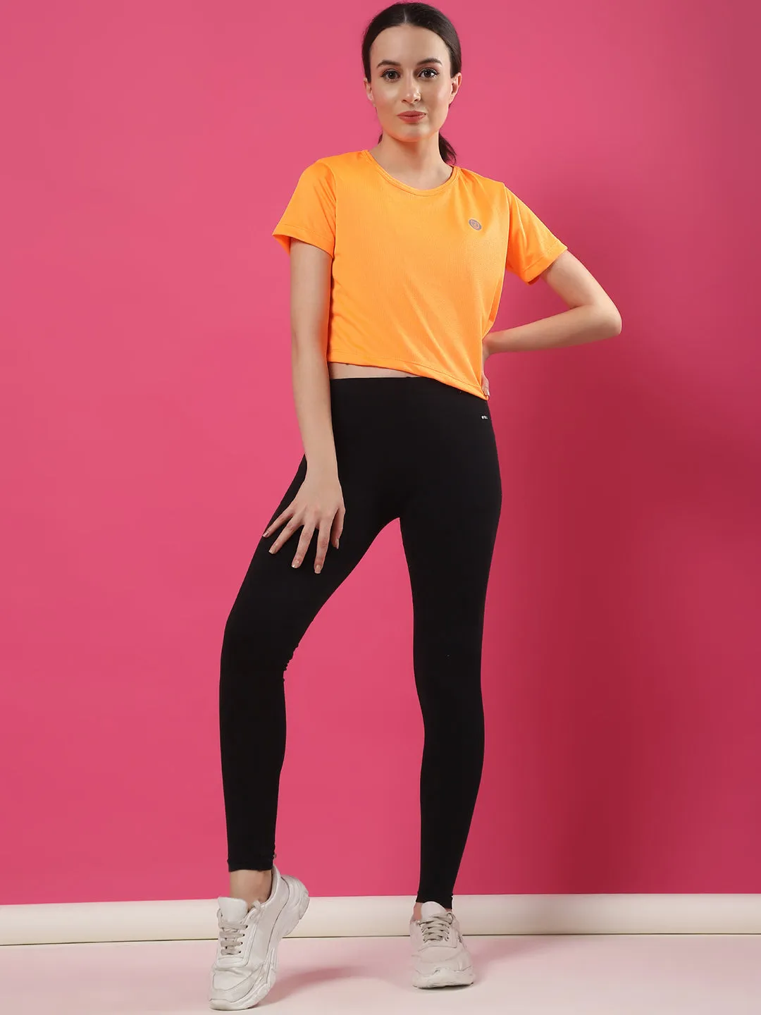 Activewear Loose Fit Half Sleeves Top for Women