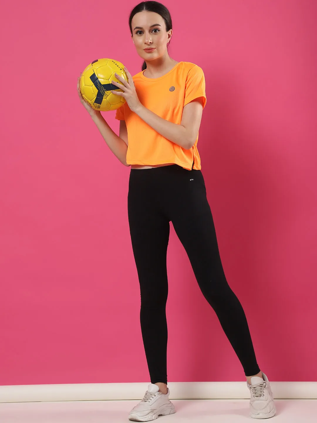 Activewear Loose Fit Half Sleeves Top for Women