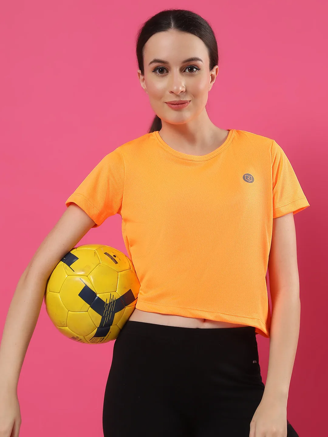 Activewear Loose Fit Half Sleeves Top for Women