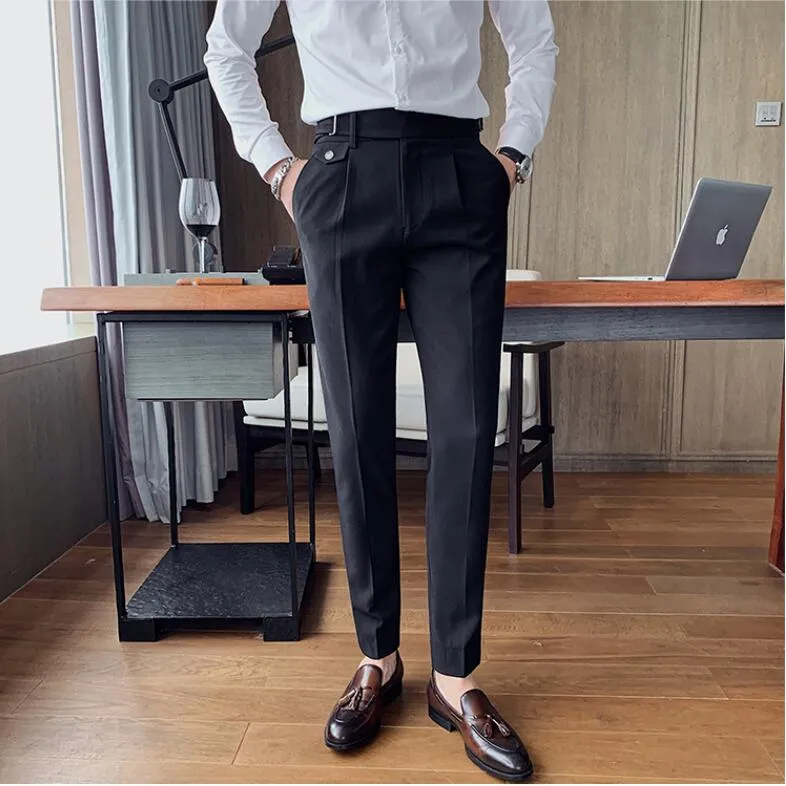 Advbridge High Quality White Wedding Dress Pants Men Business Suit Pant Casual Slim Fit Formal Pants Pantalon Costume Men Suit Trousers