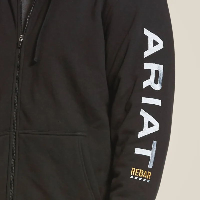 Ariat Men's Rebar Black All-Weather Full Zip Hoodie 10027833