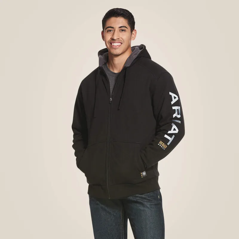 Ariat Men's Rebar Black All-Weather Full Zip Hoodie 10027833