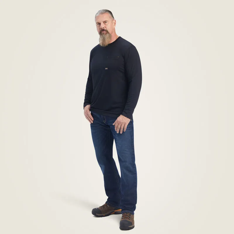 Ariat Men's Rebar Black Workman Born For This Long Sleeve Work Tee 10041428