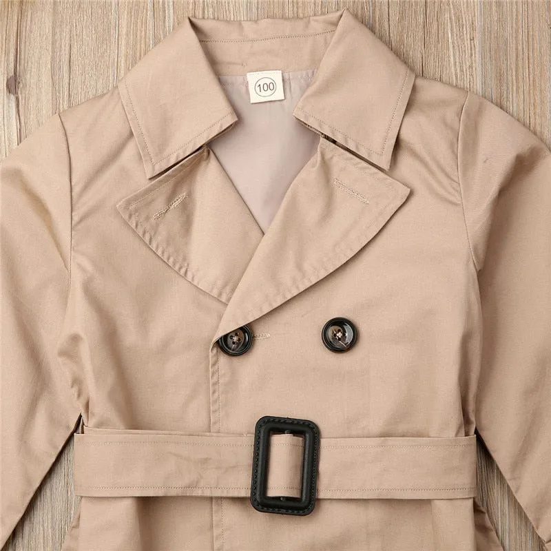 Bibi -  Girls Double-breasted Lapel Trench Coat