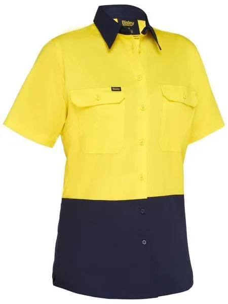 Bisley Women's Cool Lightweight Hi Vis Drill Shirt BL1895