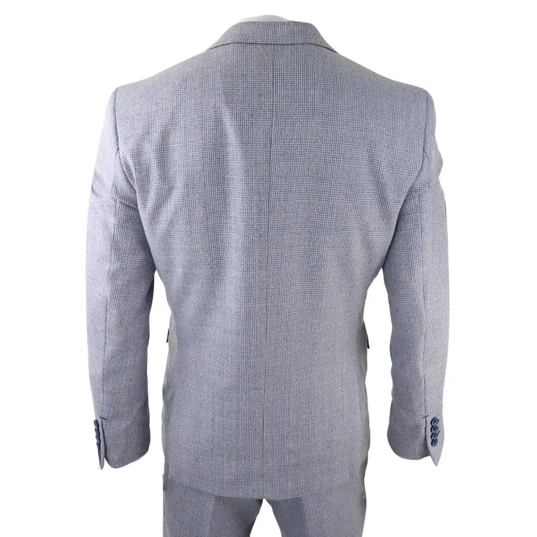 Caridi - Men's Boys 3 Piece Check Suit Tweed Black Brown Wedding Peaky Classic