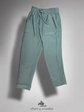 Cherry Crumble Unisex Green Self Texture Stripe Trouser