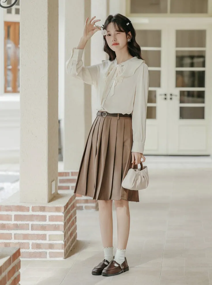 Chic Shirt Chiffon French Ruffle Retro