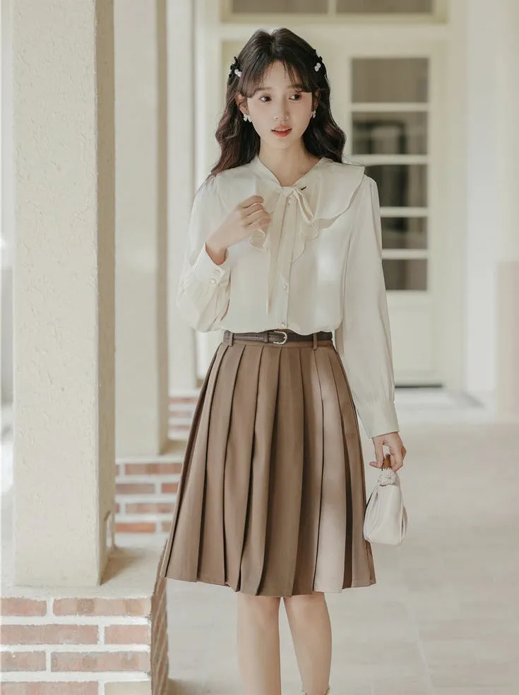 Chic Shirt Chiffon French Ruffle Retro
