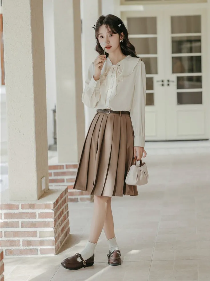 Chic Shirt Chiffon French Ruffle Retro