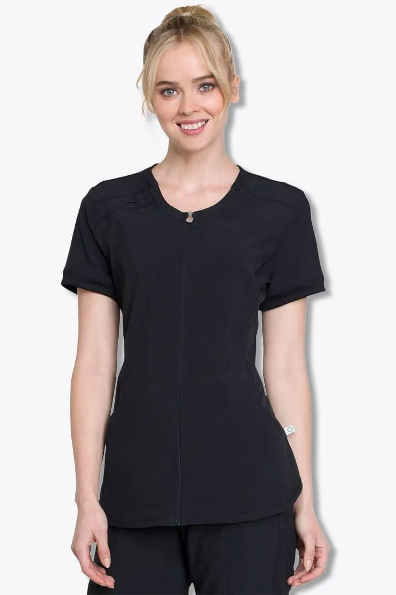 CK810A Cherokee Infinity Women's Zip Front V-Neck Top
