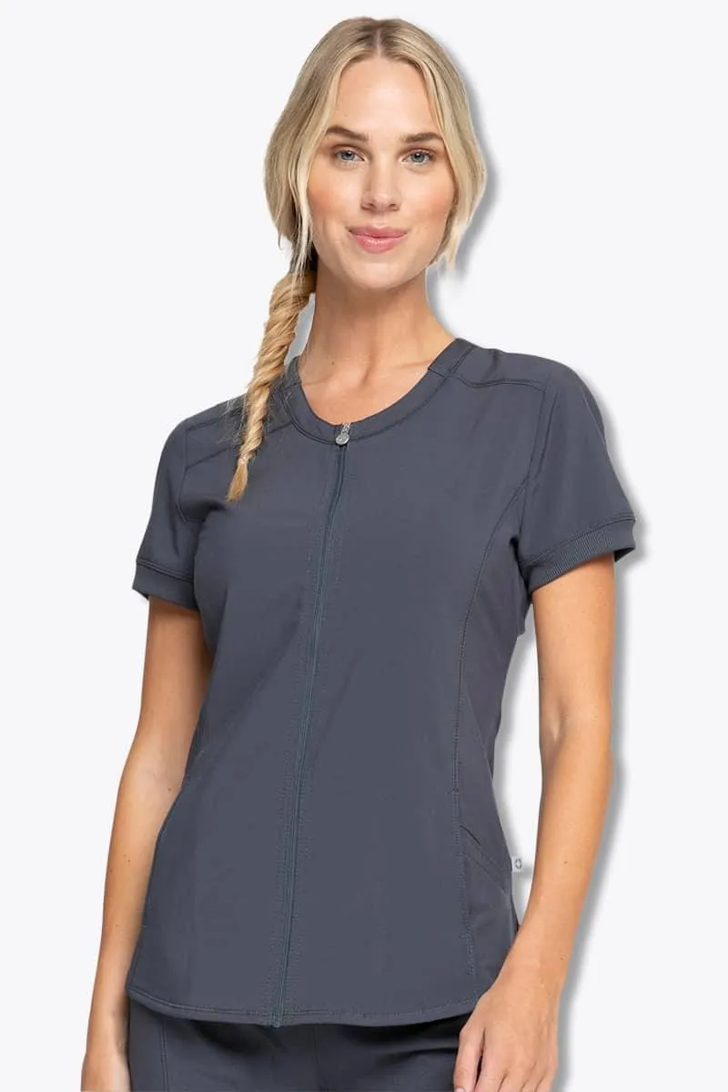 CK810A Cherokee Infinity Women's Zip Front V-Neck Top