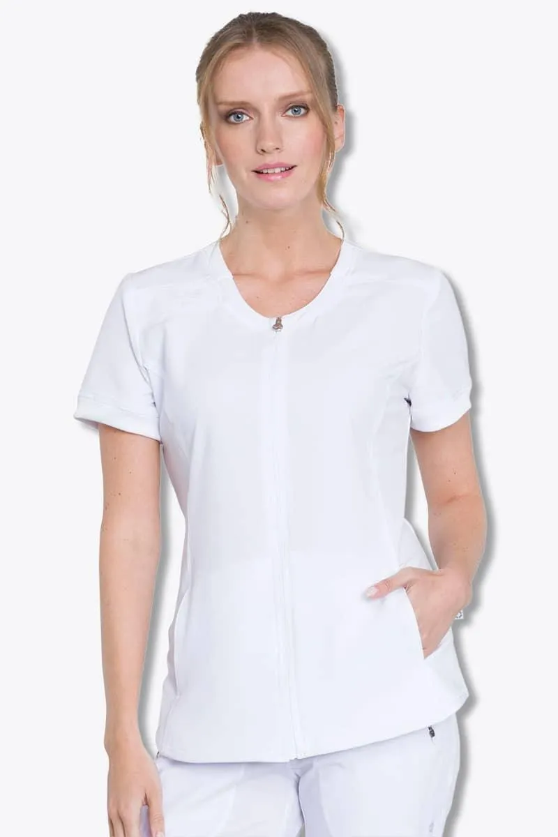 CK810A Cherokee Infinity Women's Zip Front V-Neck Top