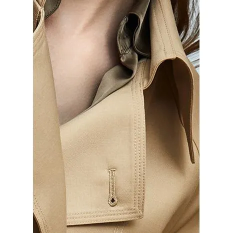 Cropped Belted Plain Trench Coat