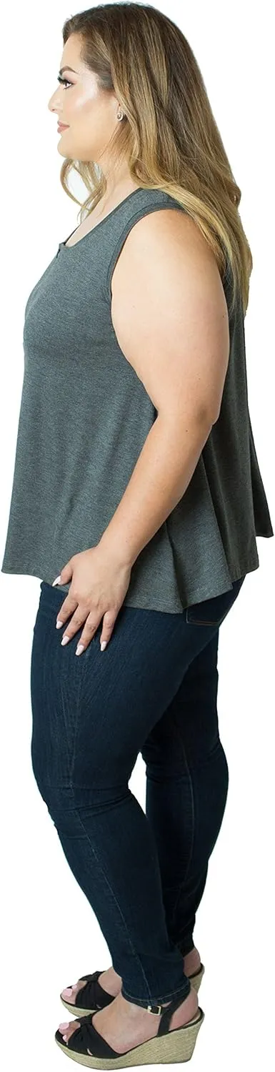 Curvy Plus Size 'Camille' Front Zip Nursing and Pumping Tank - Stylish, Simple and Discreet