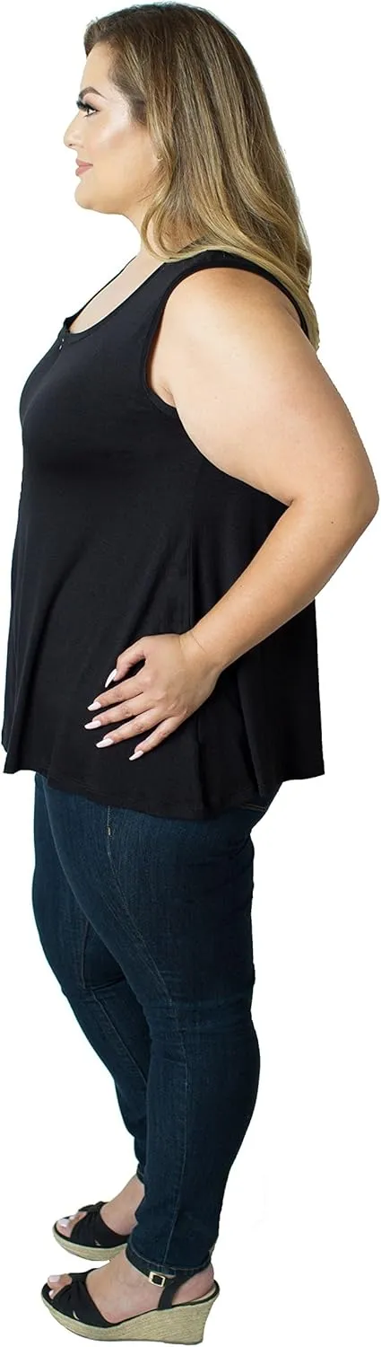 Curvy Plus Size 'Camille' Front Zip Nursing and Pumping Tank - Stylish, Simple and Discreet