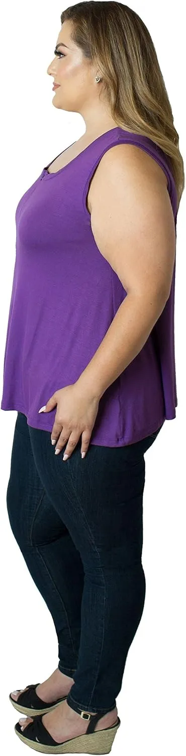 Curvy Plus Size 'Camille' Front Zip Nursing and Pumping Tank - Stylish, Simple and Discreet