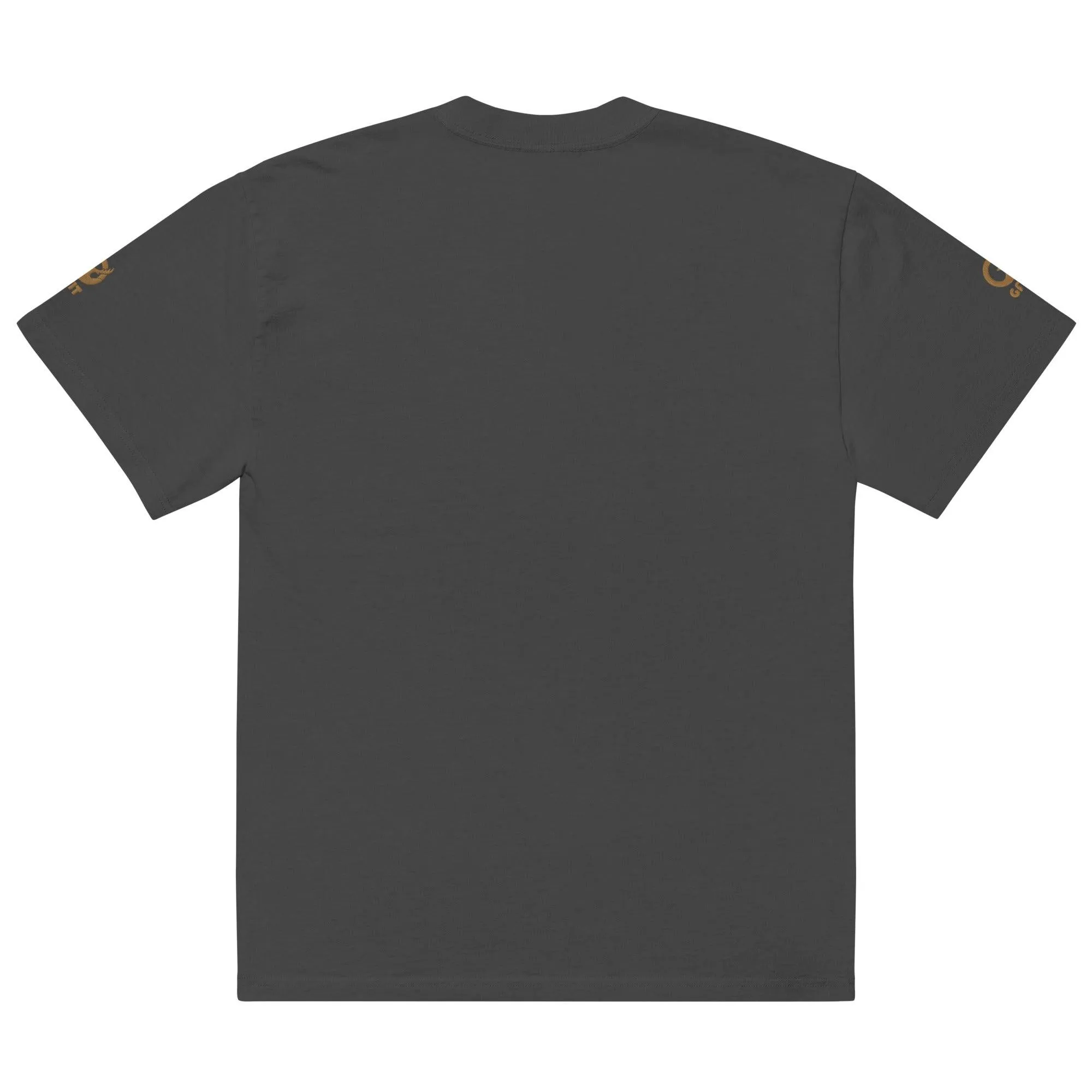 Embroidered Carded Cotton Oversized faded T-Shirt - Faded Black