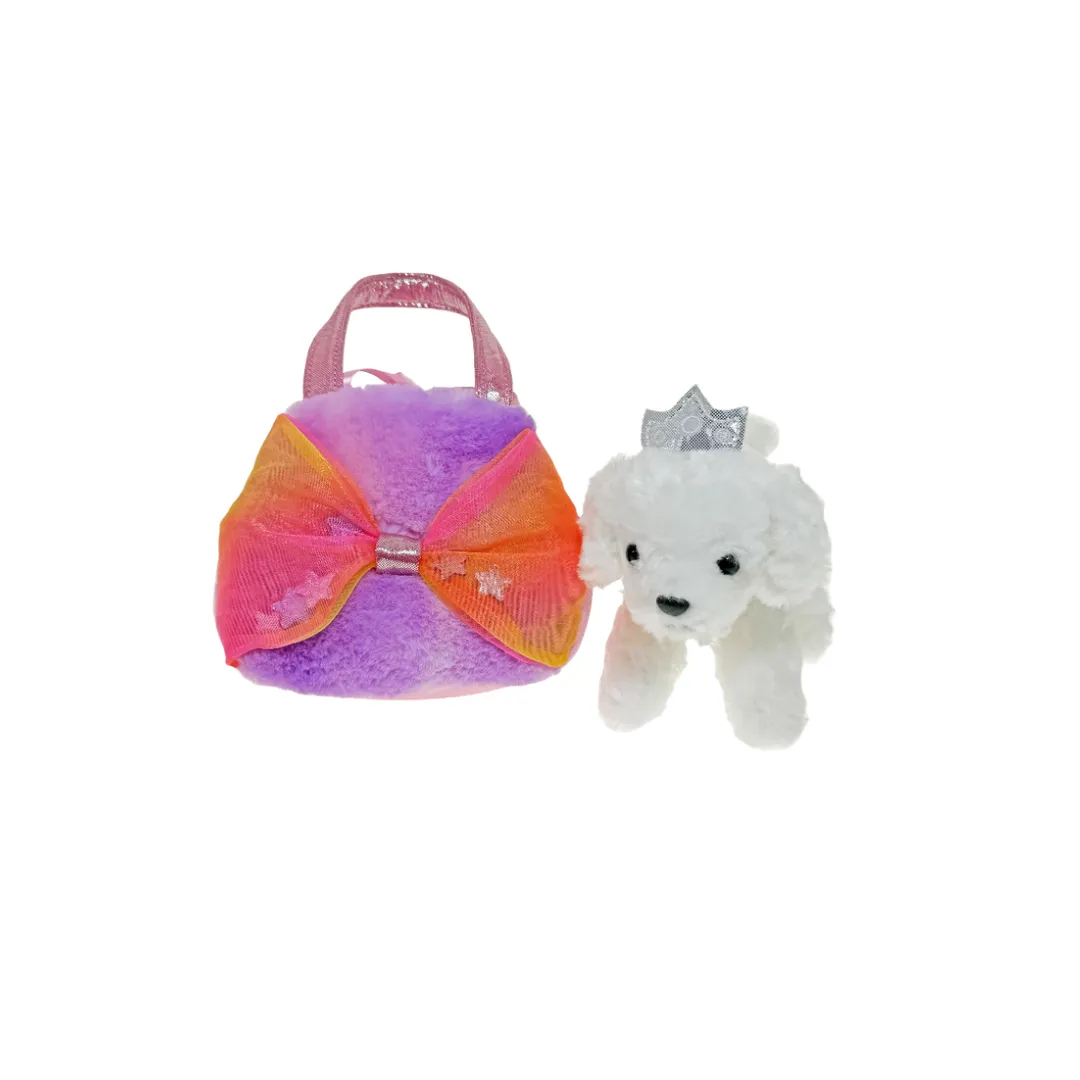 Fancy Pals - White Dog in Pink Bow Bag