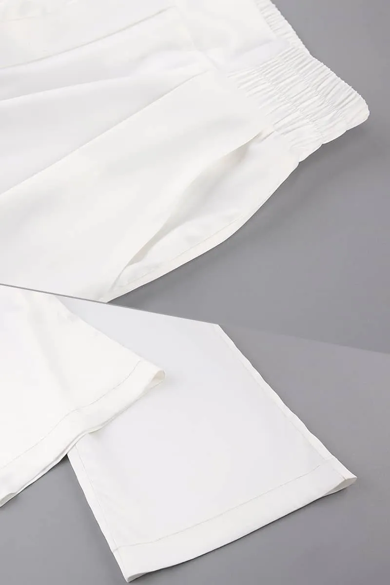 Fashionable White Suit Camisole Suit