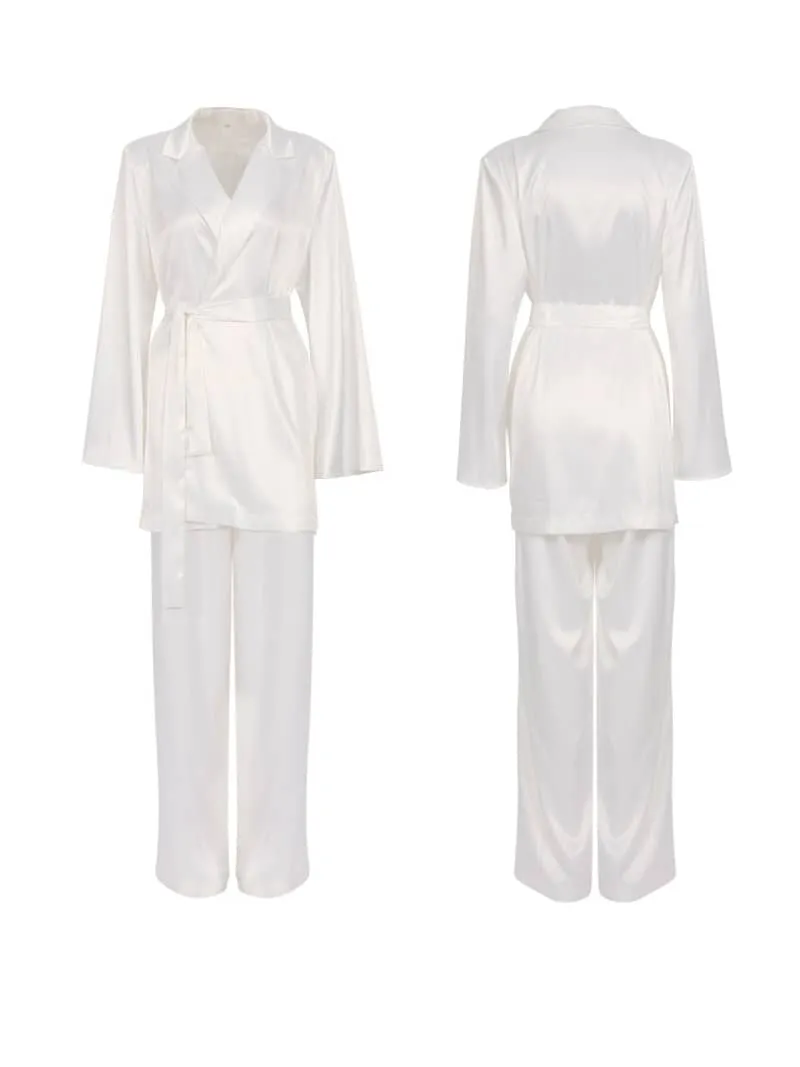 Fashionable White Suit Camisole Suit