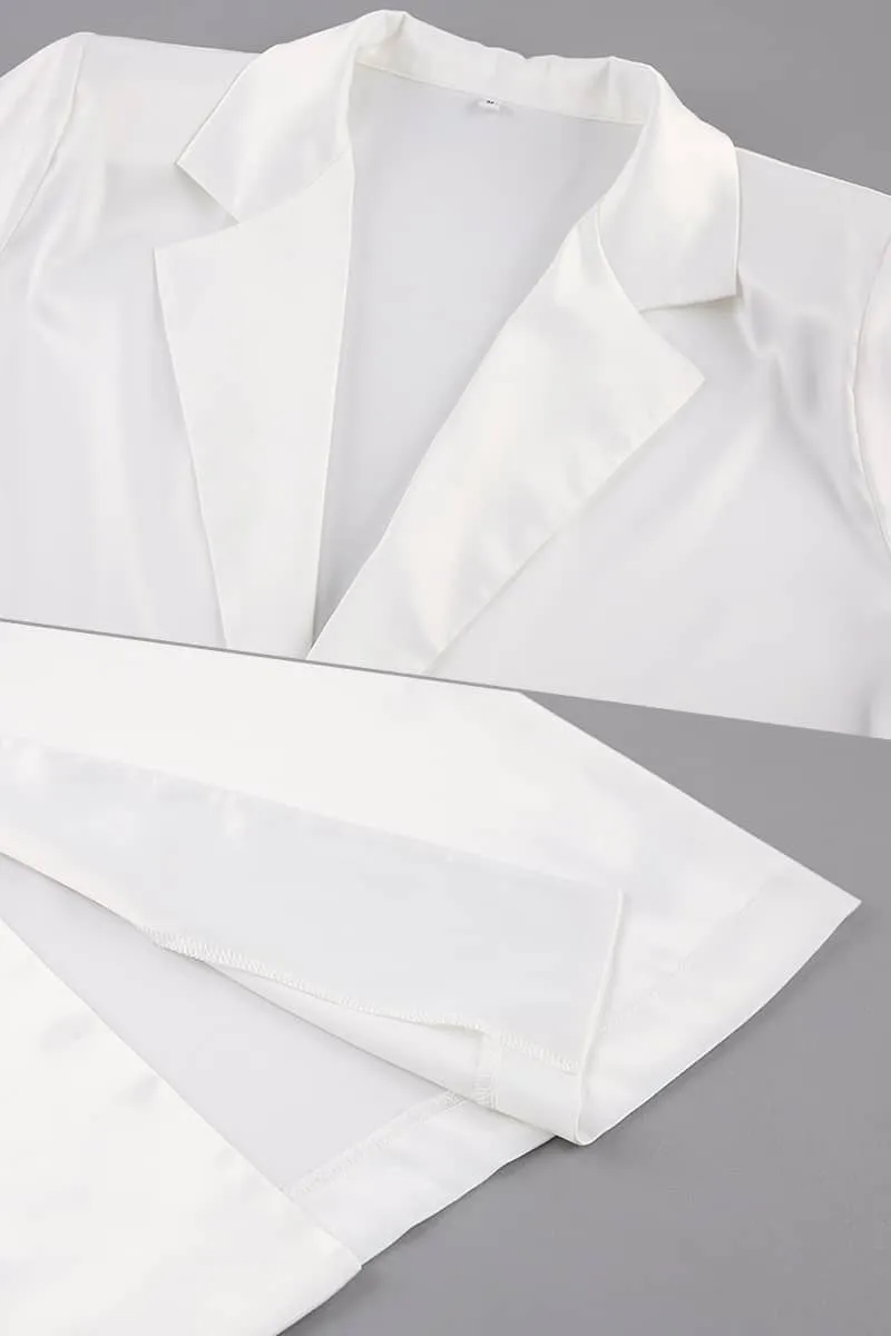 Fashionable White Suit Camisole Suit