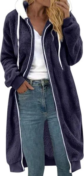 Fashionable Women'S Long Sleeve Solid Pocket Cardigan Button Top Sweater Knit Cold Weather Coats for Women