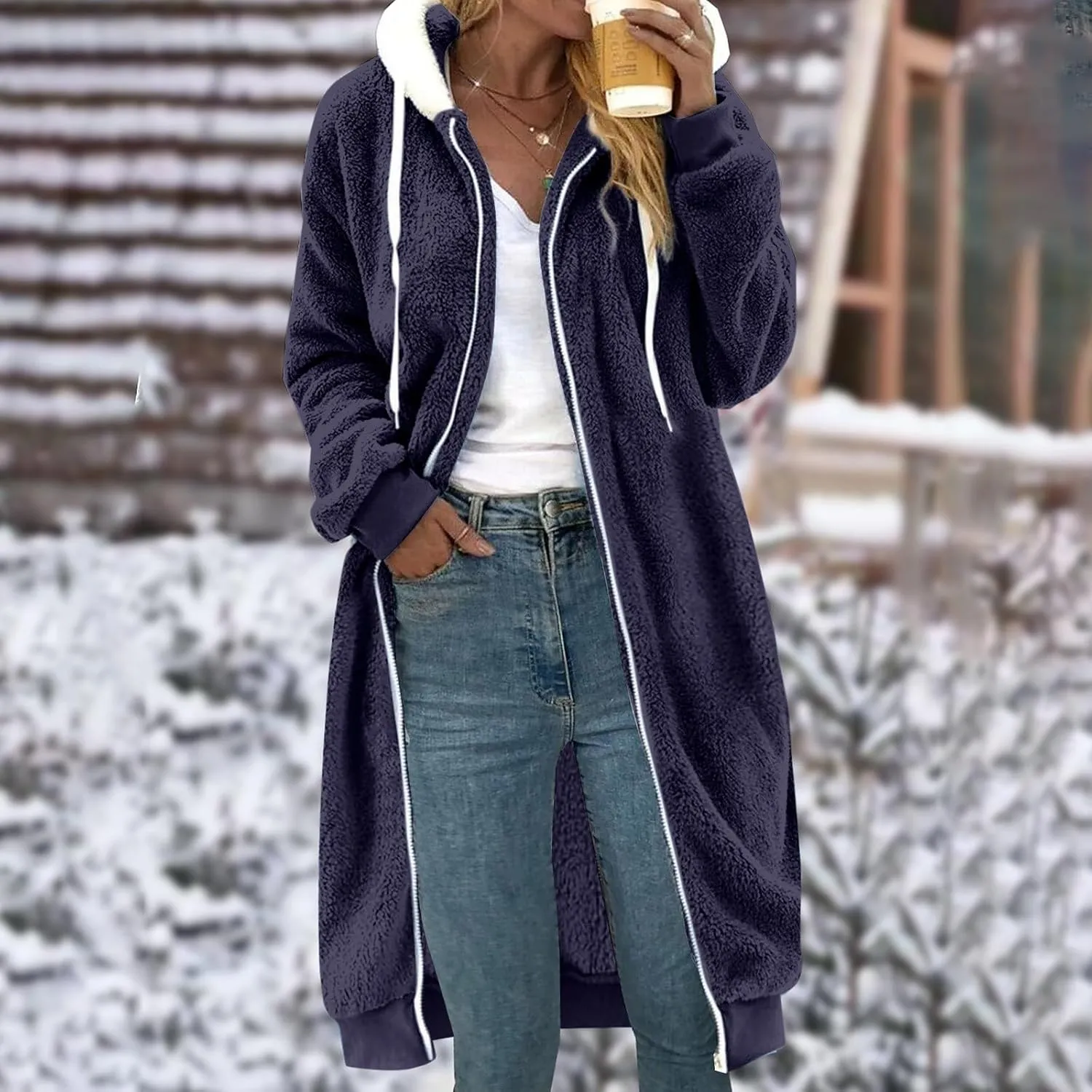 Fashionable Women'S Long Sleeve Solid Pocket Cardigan Button Top Sweater Knit Cold Weather Coats for Women