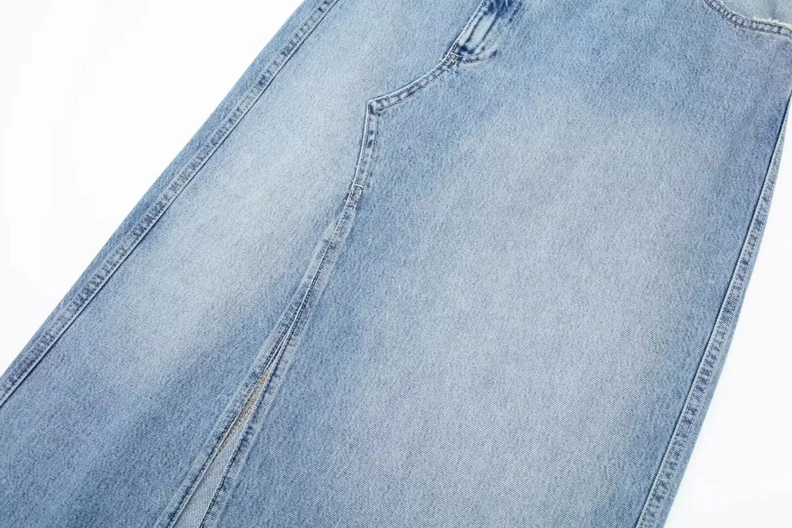 Girlary 2024 Summer New European and American Style Women's Simple Fashion Casual High Waist Split Denim Skirt Women's Half Skirt