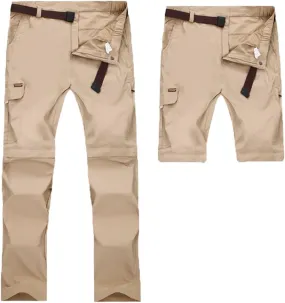 Hiking Camping Convertible Quick Drying Trousers Removable Zip-Off Pants for Women