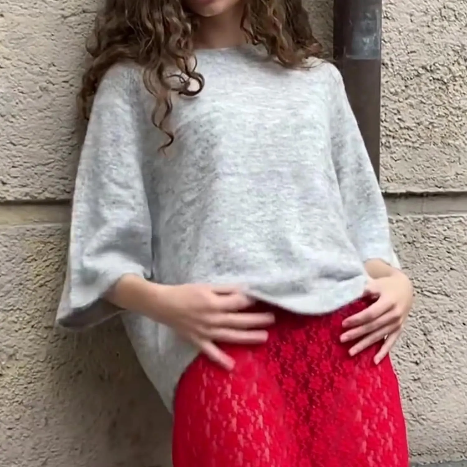 ICNGLKSND Women Half Sleeve Oversized Sweater Basic Furry Knit Shirt Boxy Cashmere Tees Fall Chunky Going Out Streetwear