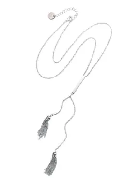Karen Sampson Silver Tassle Duo Pendant Necklace