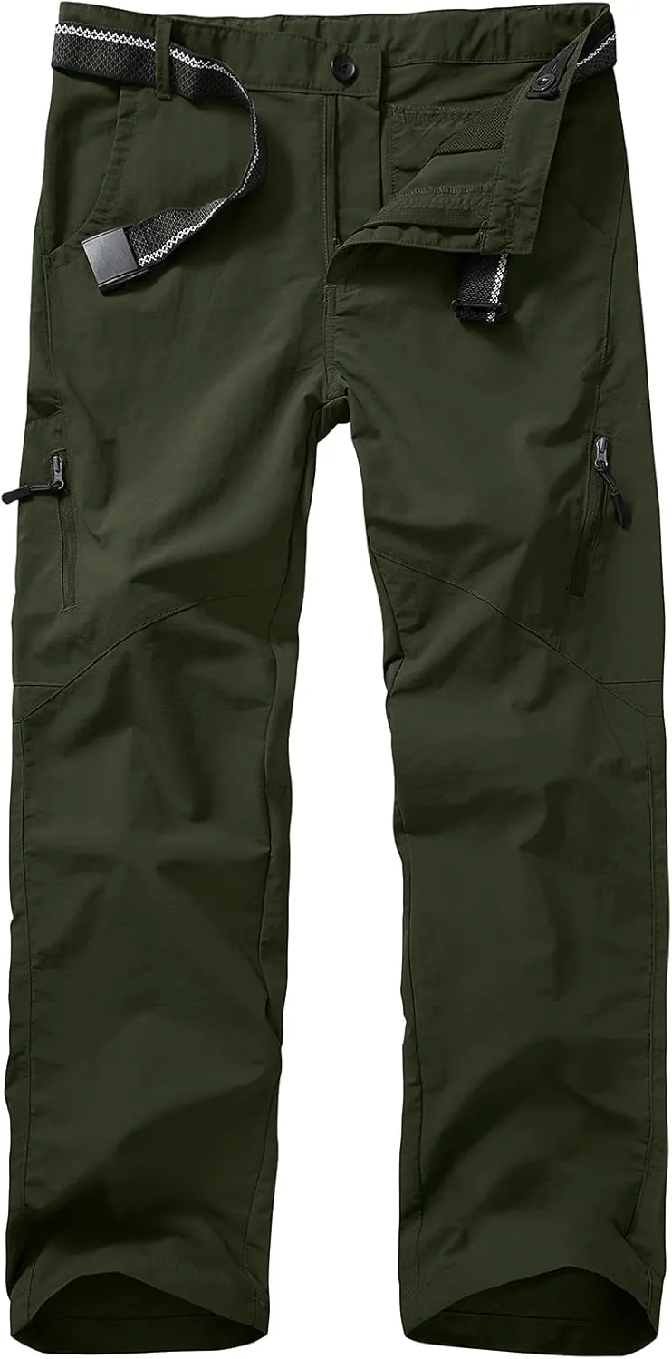 Kids Cargo Hiking Pants Boys Girls Youth Casual Lightweight Quick Dry Waterproof Outdoor Scout Uniform Pants