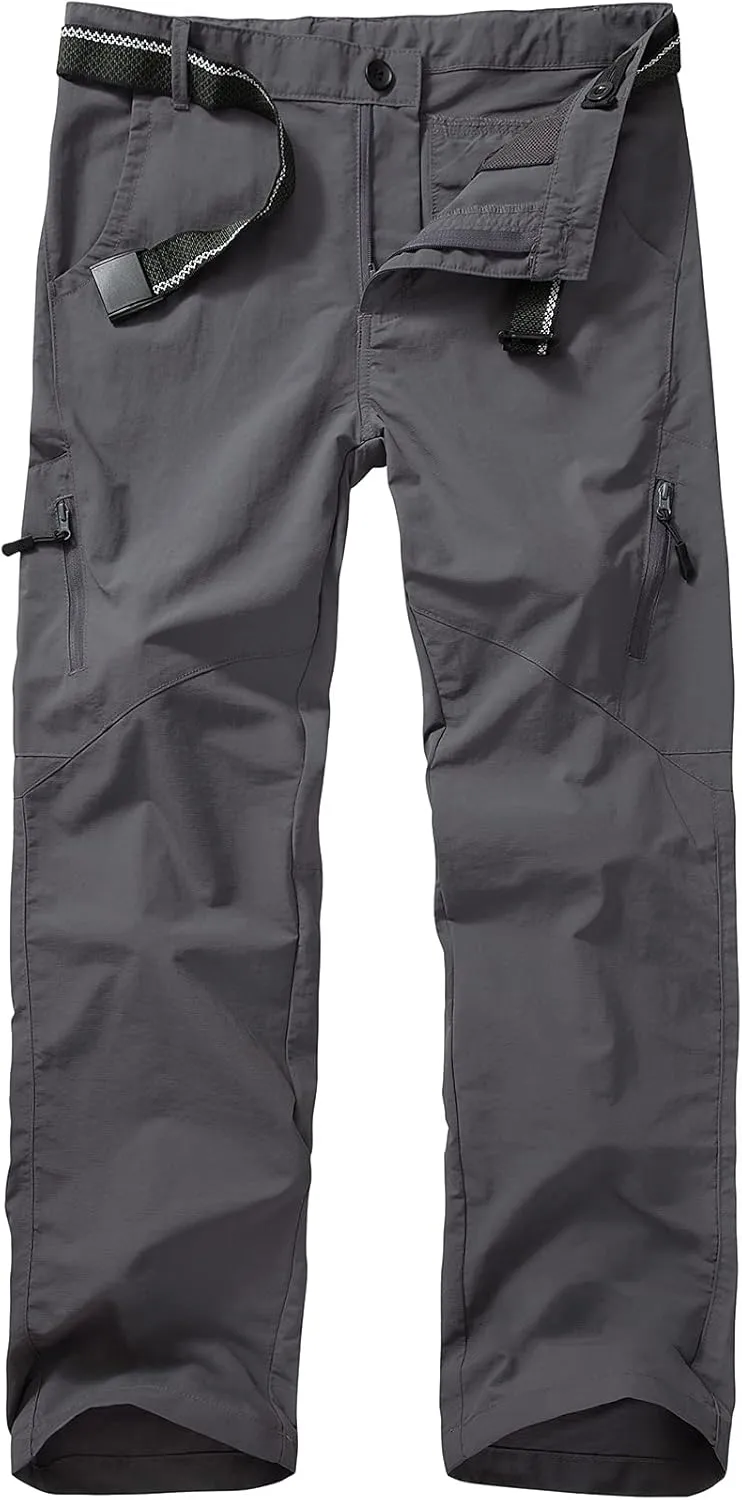 Kids Cargo Hiking Pants Boys Girls Youth Casual Lightweight Quick Dry Waterproof Outdoor Scout Uniform Pants