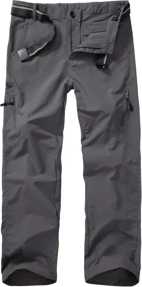 Kids Cargo Hiking Pants Boys Girls Youth Casual Lightweight Quick Dry Waterproof Outdoor Scout Uniform Pants