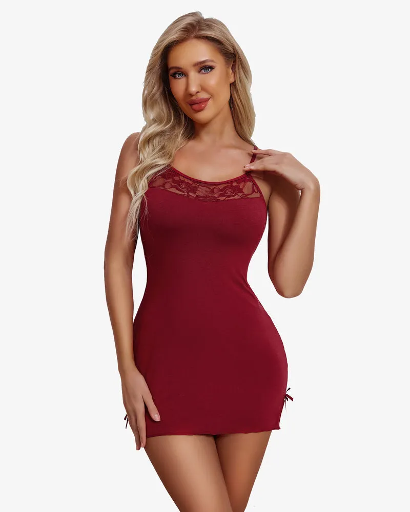 Leopard Lace Full Slips Chemise