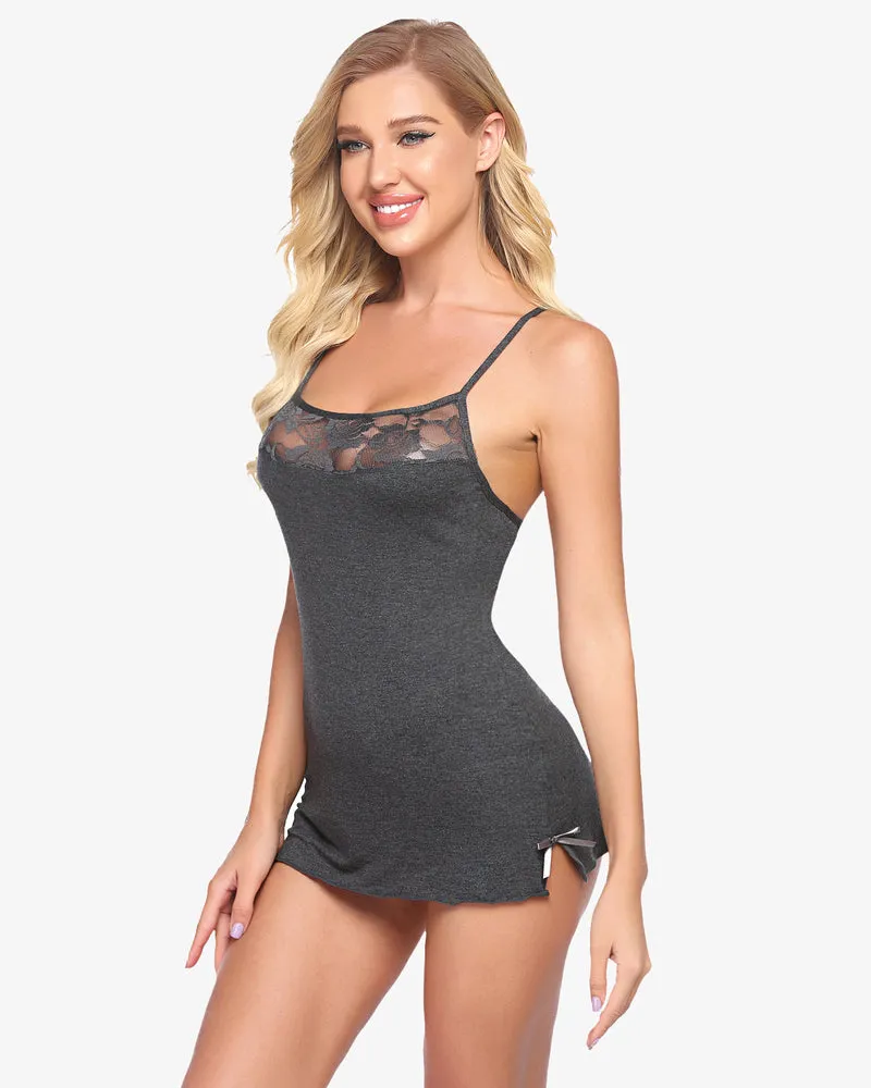 Leopard Lace Full Slips Chemise