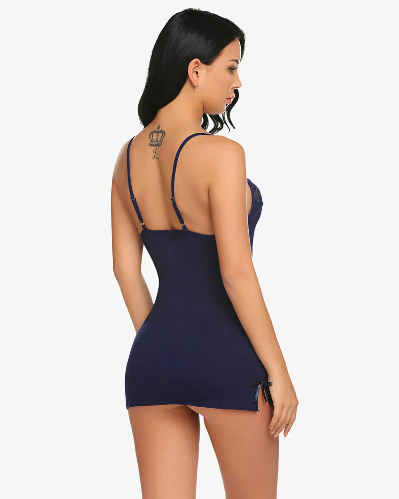 Leopard Lace Full Slips Chemise