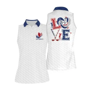 Love Golf Women Short Sleeve Polo Shirt Sleeveless Polo Shirt I, Polo Shirts for Women Sleeveless Summer Sports