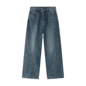 Men's Pants Spring 2023 New Casual Trousers Jeans Loose Wide Leg Simple Korean Fashion Vintage Pocket Design 9A7043