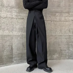 Men's Trousers Baggy Casual Pants Autumn New Pleated Double Waistband Niche Design Trend Korean Straight Leg Pants 9C2189
