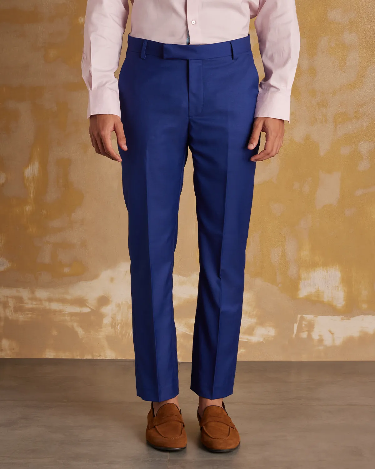Noble Blended Wool Dress Pants - Royal Blue