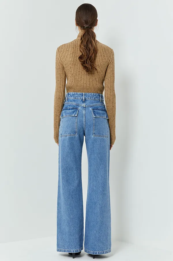 Presca Denim Trousers in Blue Denim