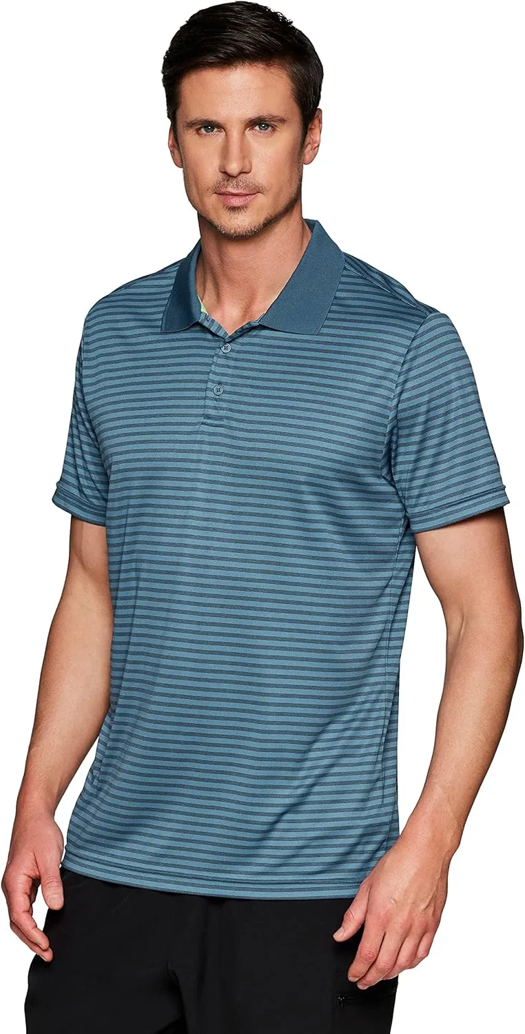 RBX Active Men's Golf Shirt, Short Sleeve Quick Drying Performance Polo Shirt