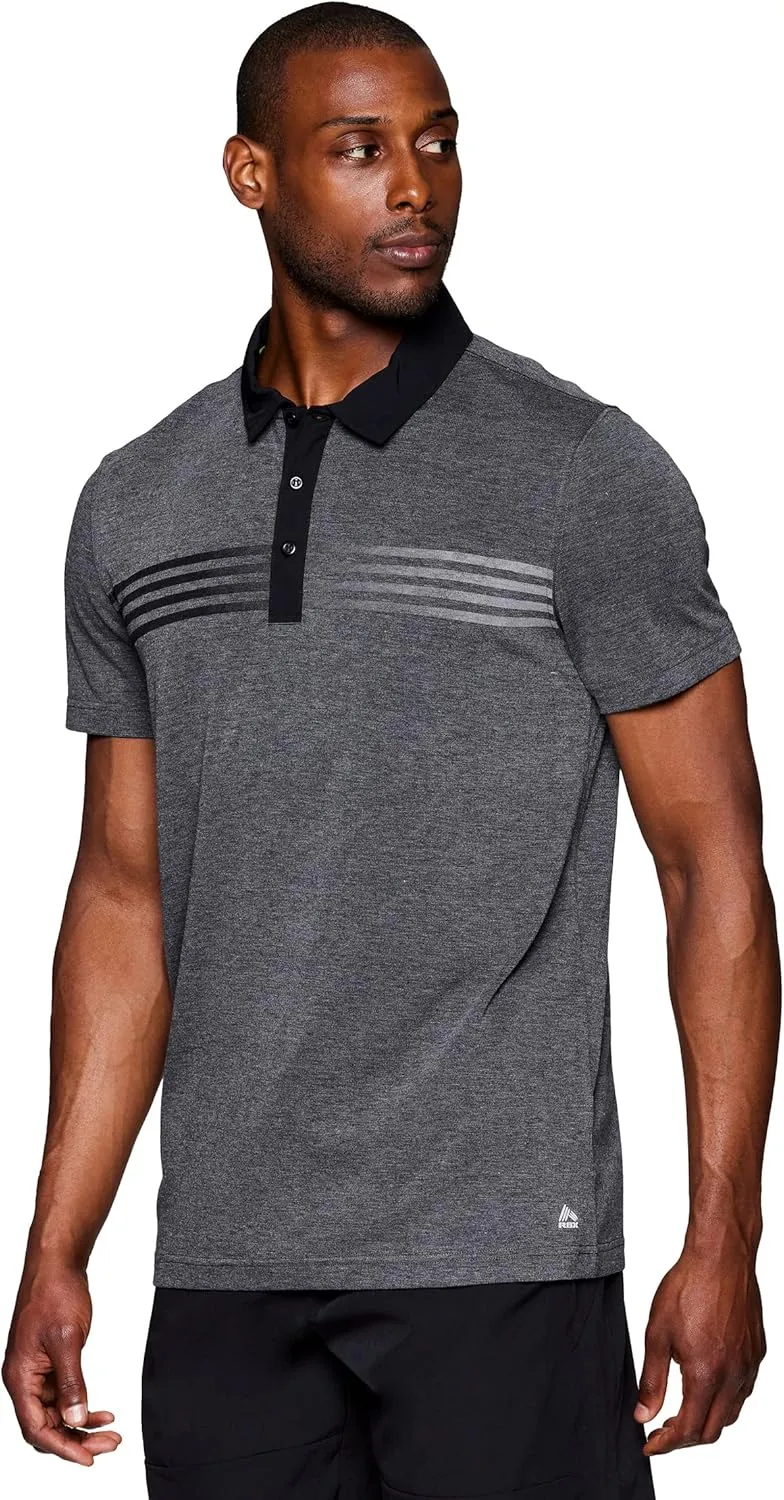RBX Active Men's Golf Shirt, Short Sleeve Quick Drying Performance Polo Shirt