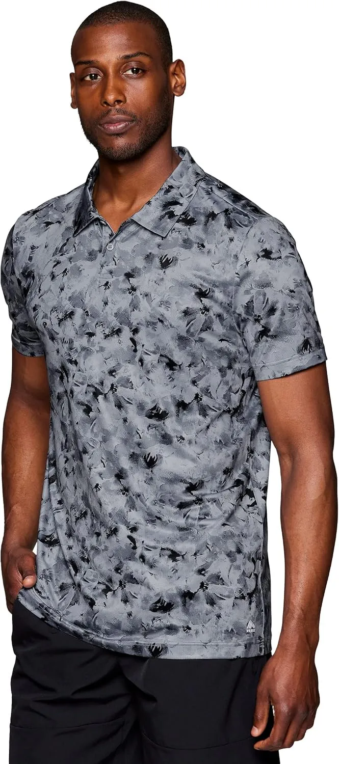 RBX Active Men's Golf Shirt, Short Sleeve Quick Drying Performance Polo Shirt