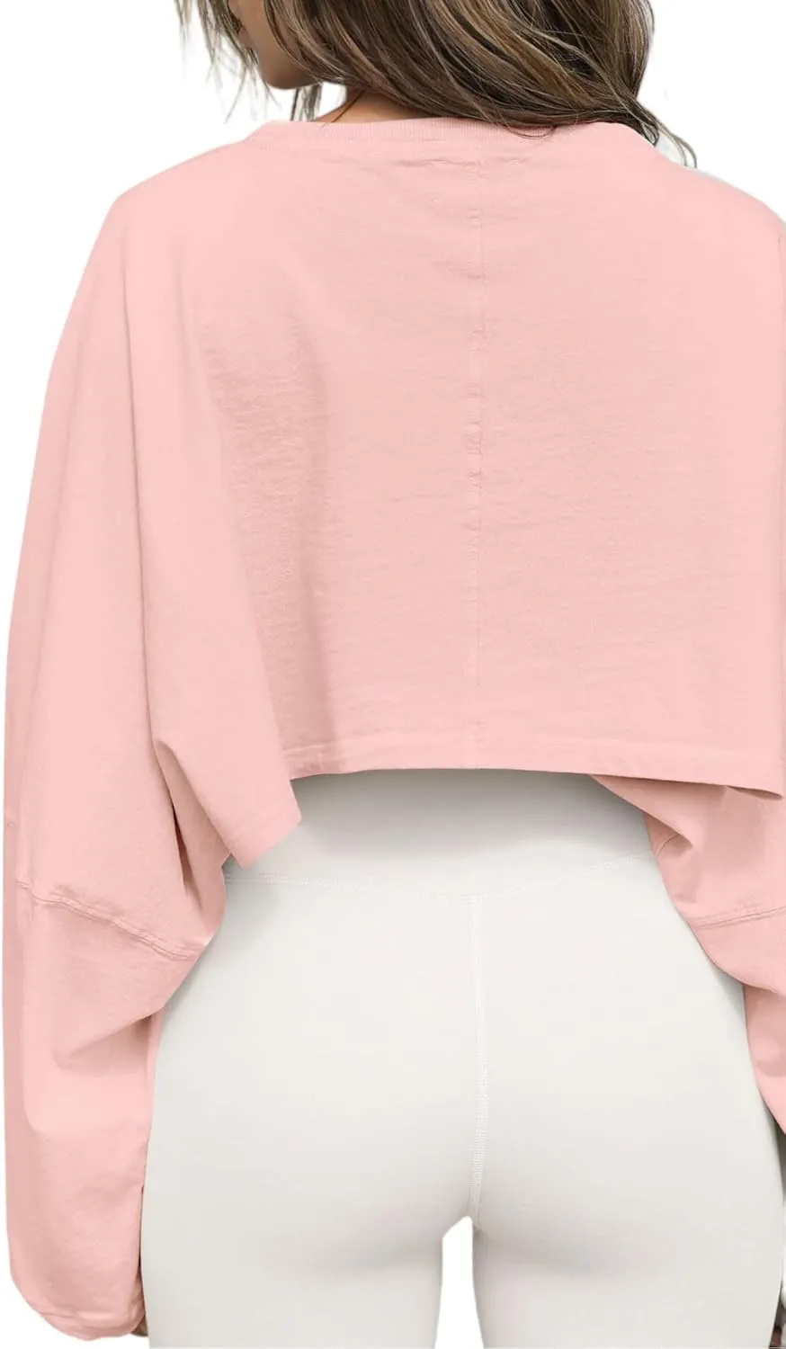 Remidoo Women's Casual Long Sleeve Cropped Sweatshirt Crewneck Pullover Shirt